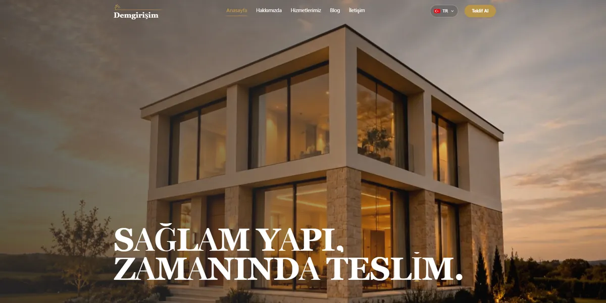 Demgirişim web sitesi ana sayfası