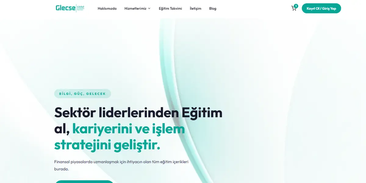 Glecse web sitesi ana sayfası