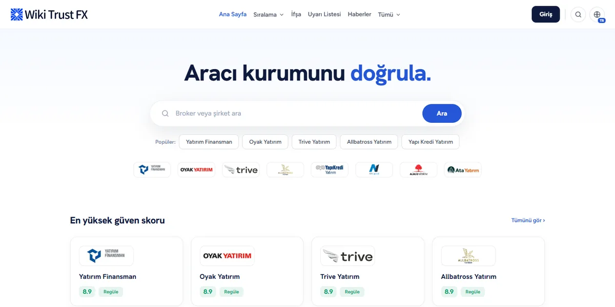 WikiTrustFX web sitesi ana sayfası