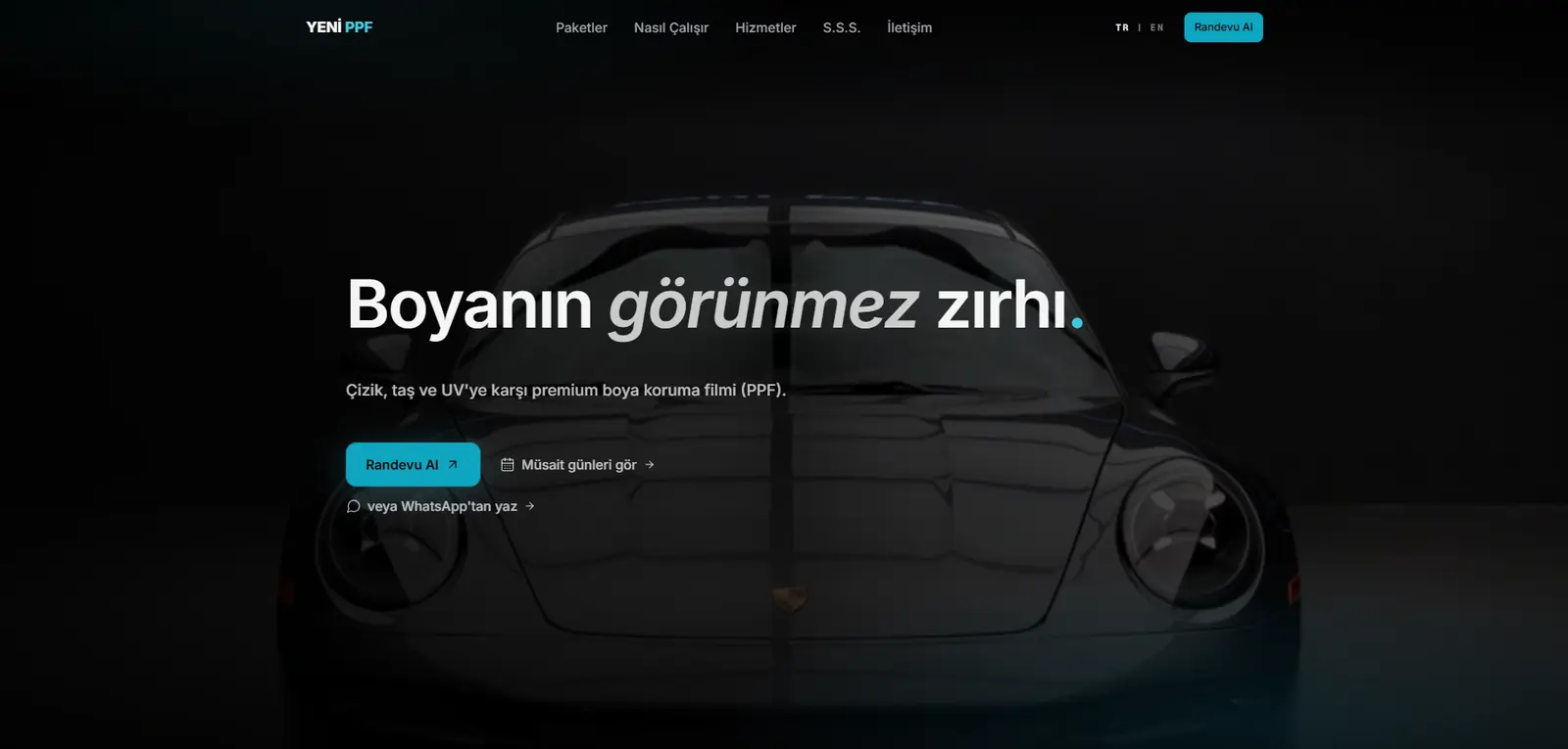Henüz yayında olmayan bir kurumsal site projesi.